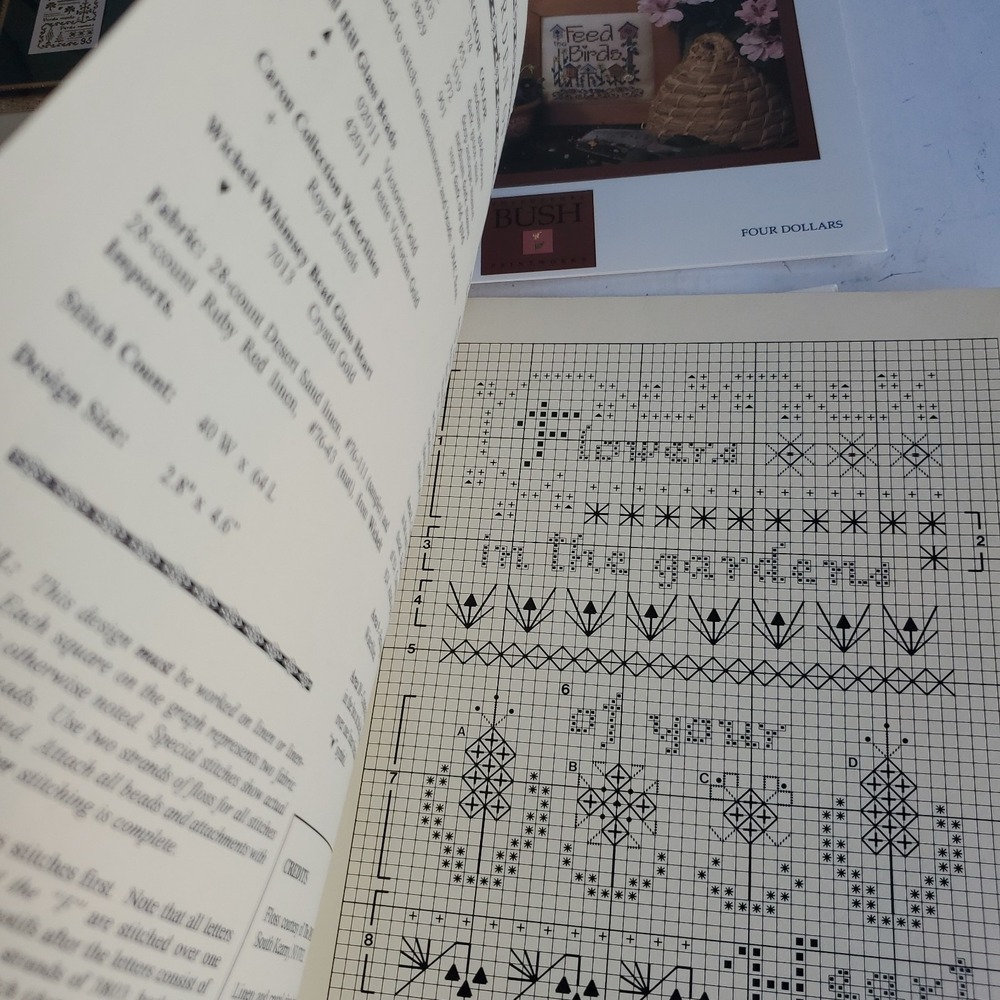 VTG La Broderie Cross Stitch Pattern Garden of Your Heart Lot 6 OOP HTF - Picture 11 of 16